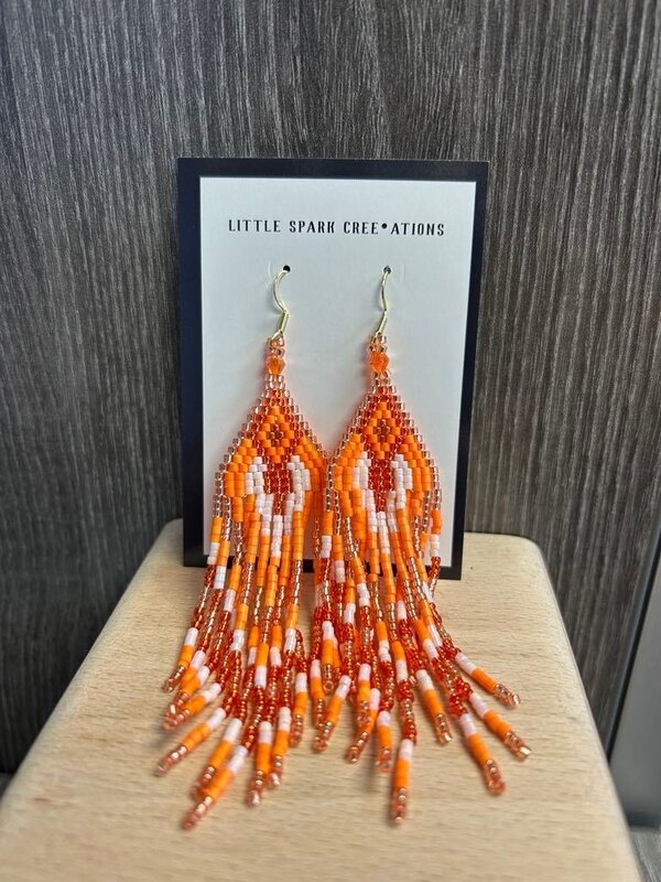 Large beaded Earrings by Little Spark Cree-ations