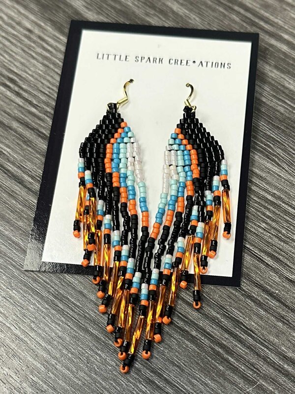 Medium Beaded Earrings by Little Spark Cree-ations