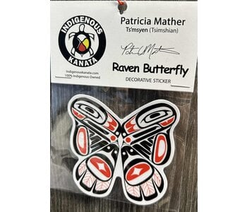 Decorative Sticker - Raven Butterfly by Patricia Mather