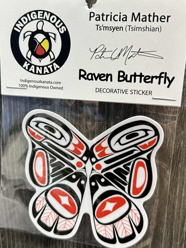 Decorative Sticker - Raven Butterfly by Patricia Mather