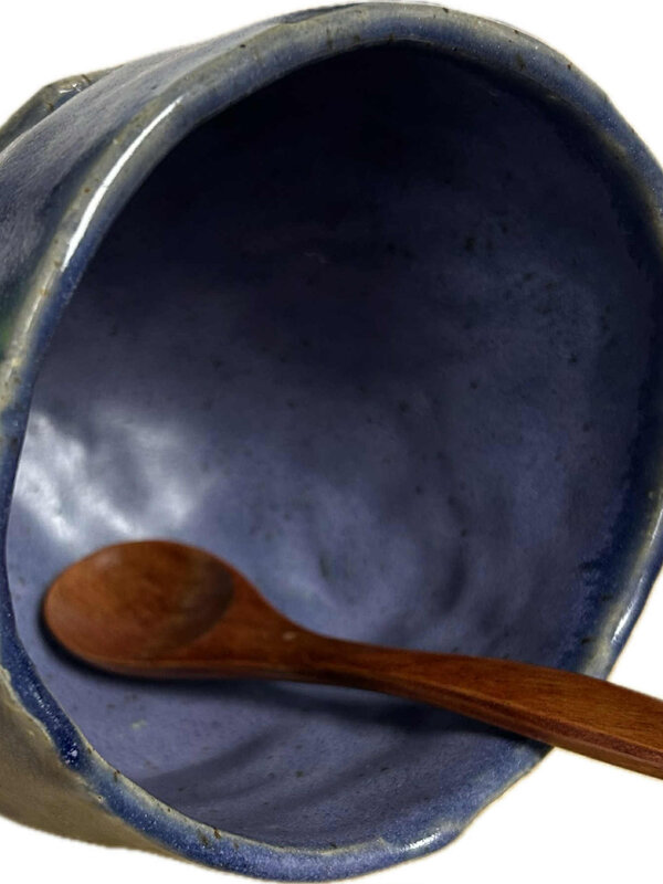 Pottery by Cynthia Robinson - salt pig/serving dish w spoon