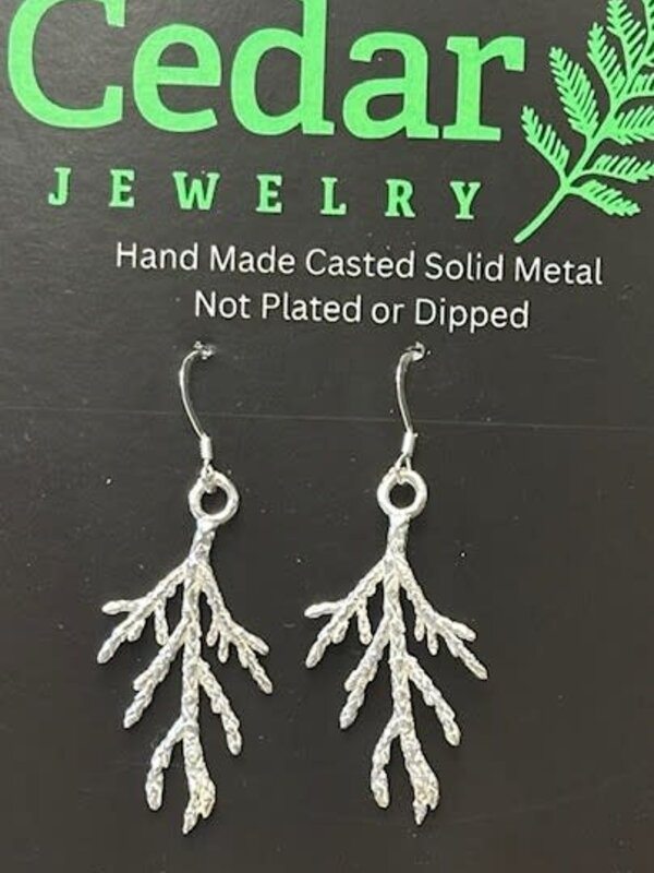 Silver Cast Cedar Earrings small - by Michael Hill