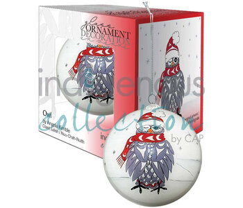 Glass Ornament Owl by Angela Kimble