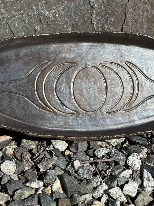 Pottery by Cynthia - 14" Platter with rustic edges