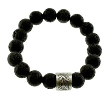 Lava Bead Bracelet Raven by Alex Helin