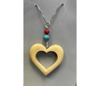 Hand Made Cedar Heart Pendant by Wayne Belong