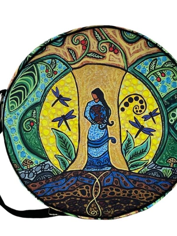 14" Drum Bag - Strong Earth Woman by Leah Dorion