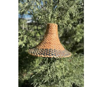Traditional Woven Cedar Hat Black Strip by Johnny Tuktu