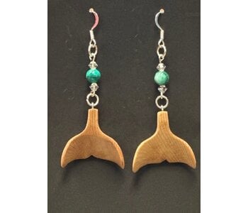 Hand Made Cedar Whale Tail Earrings by Wayne Belong