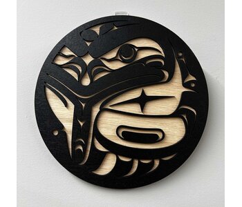 8" Wooden Plaque - The Messenger (frog) by Raven Wolden