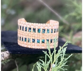 1.5" Woven Cedar & Abalone Cuff by Jasmine Jack