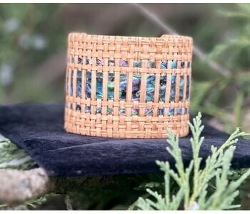 2" Cedar & Abalone cuff  by Jasmine Jack