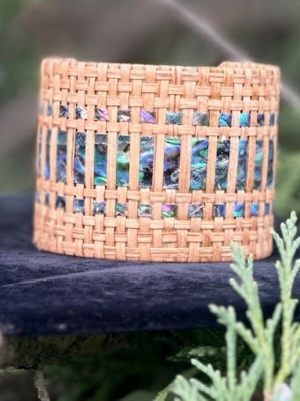 2" Cedar & Abalone cuff  by Jasmine Jack