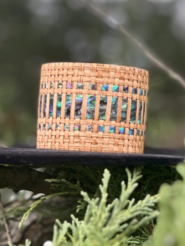 2" Cedar & Abalone cuff  by Jasmine Jack