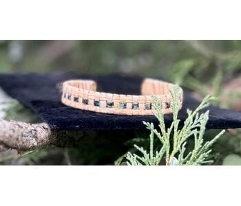 .5" Woven Cedar & Abalone Cuff by Jasmine Jack