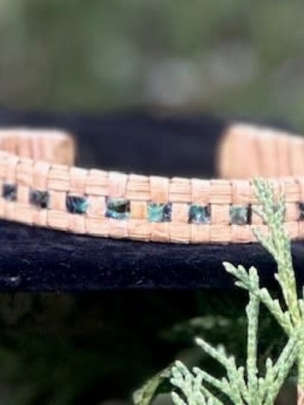 .5" Woven Cedar & Abalone Cuff by Jasmine Jack
