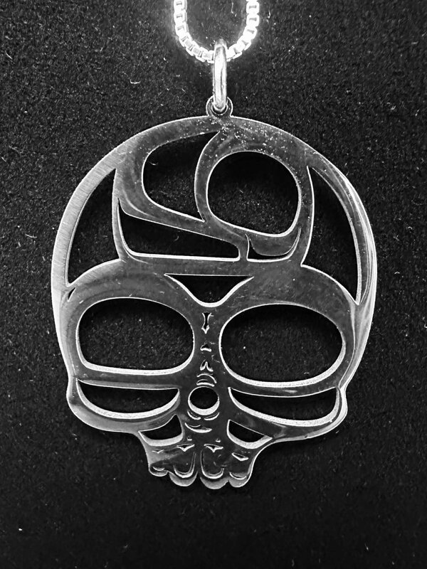 Stainless Pendant - Skull by Patricia Mather