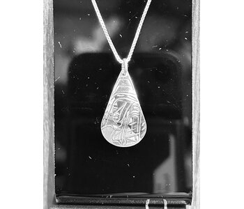 Silver Carved Bear Pendant-04N