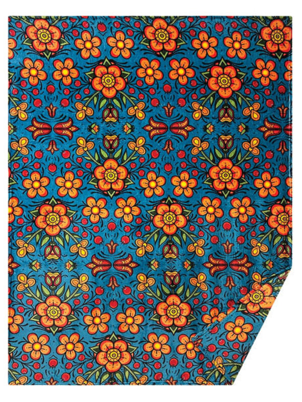 Fleece Blanket - Prairie Beadwork by Justine Proulx