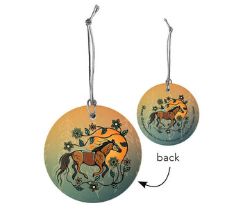 Ceramic Ornament - Horse (Bebezhigooganzhii) by Storm Angeconeb