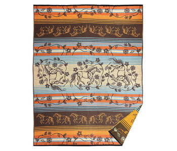 Woven Blanket - Horse (Bebezhigooganzhii) by Storm Angeconeb