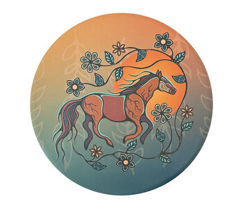 Ceramic Trivet - Horse (Bebezhigooganzhii) by Storm Angeconeb