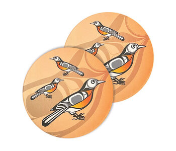 Ceramic Coasters (set of 2) - Robin by Adam Lewis