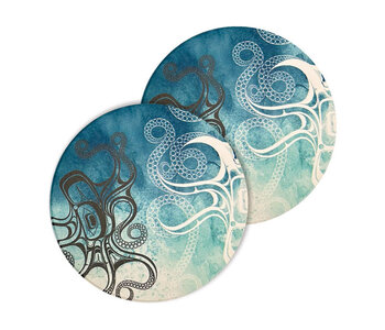 Ceramic Coasters (set of 2) - Octopus (Nuu) by Ernest Swanson
