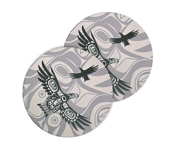 Ceramic Coasters (set of 2) - Soaring Eagle by Corey Bulpitt