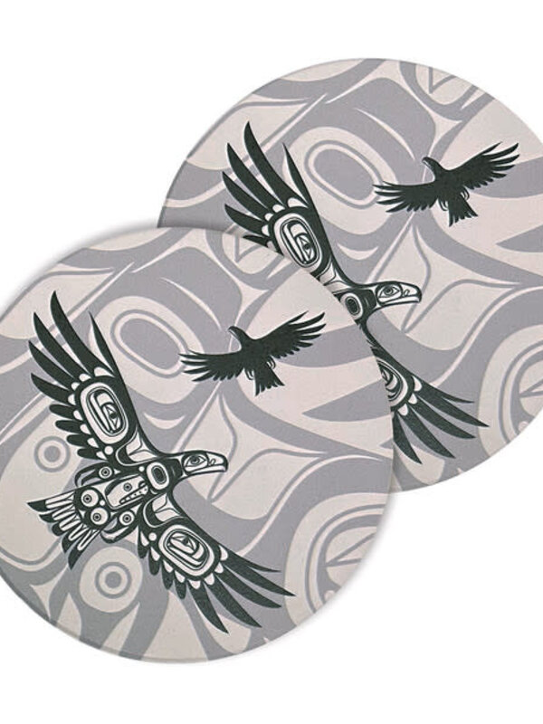 Ceramic Coasters (set of 2) - Soaring Eagle by Corey Bulpitt