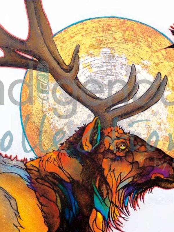 9"x6"Art Card - Red Elk by Micqaela Jones