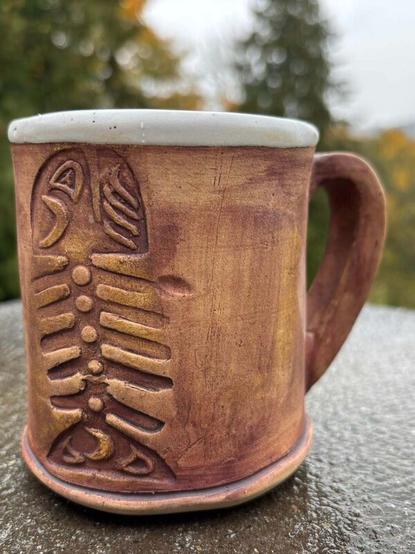 Pottery Mug by Cynthia Robinson - Rustic Salmon