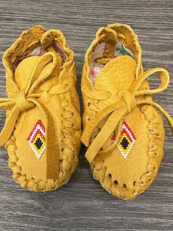Hand Made New Baby Moccasin with Diamond beading by Dena Leon