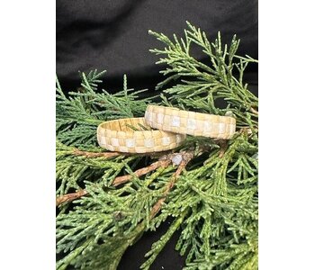 1.5" Woven Cedar & Mother of Pearl Earrings by Jasmine Jack