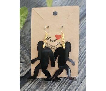 Acrylic Walking Sasquatch earrings  by Stacey Smith