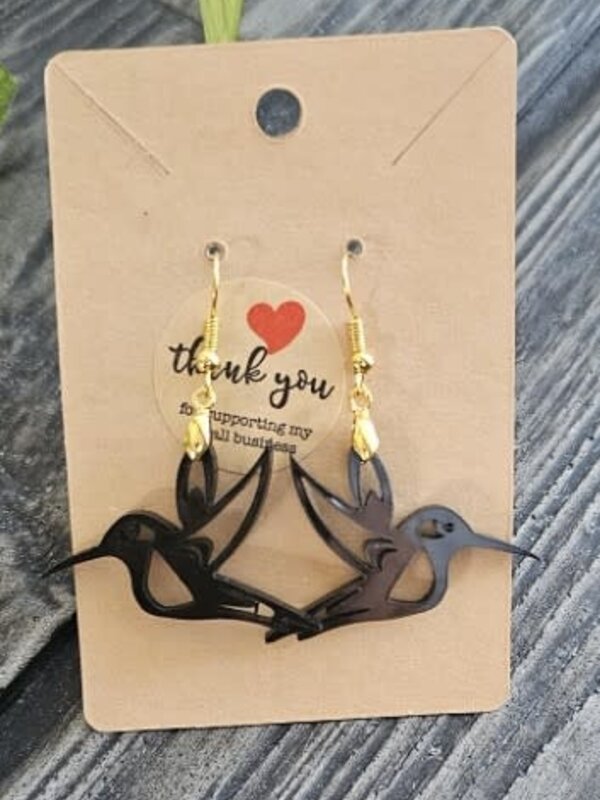 Acrylic earrings Hummingbird by Stacey Smith