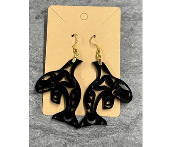 Acrylic Killer Whale earring by Stacey Smith