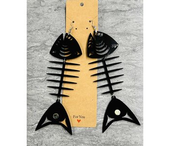 Acrylic Fish Bone earring by Stacey Smith