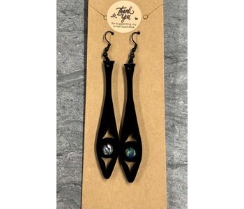 Acrylic Paddle with Abalone earrings by Stacey Smith