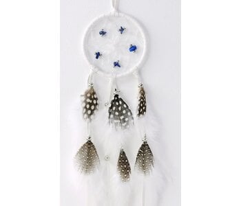 2.5" White Dream Catcher with Semi-precious Stones