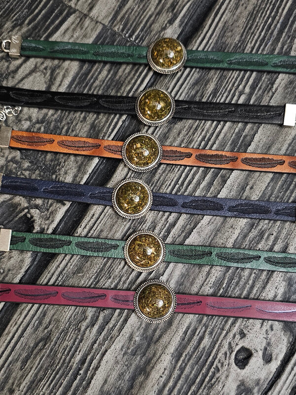 Assorted Leather Bracelets with the 4 Medicines by Stacey Smith