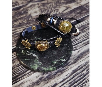 Leather Bracelet with beads and the 4 Medicines by Stacey Smith