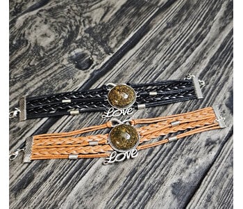 Leather Mutli Wrap Bracelet Sacred Medicine Black by Stacey Smith