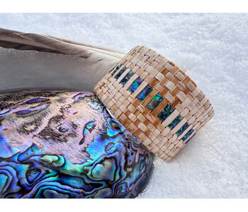 1.5" Woven Cedar & Abalone Cuff by Jasmine Jack