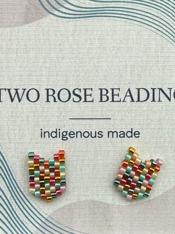 Small Beaded Stud Earrings by Jenn Carman