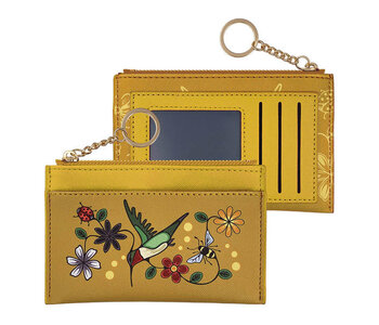 Zippered Card Wallet - Hummingbird (Nenookaasi) by Storm Angeconeb