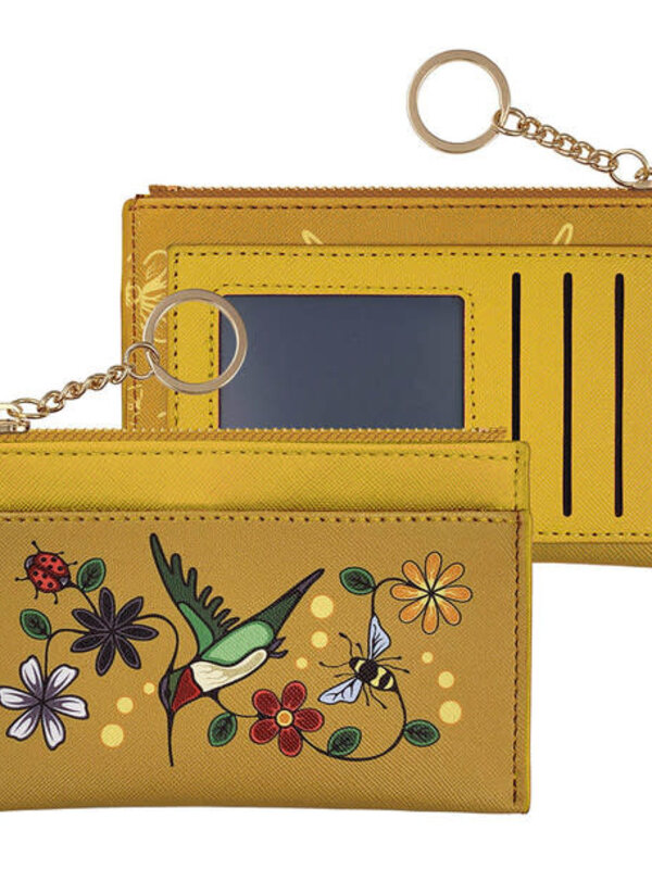 Zippered Card Wallet - Hummingbird (Nenookaasi) by Storm Angeconeb