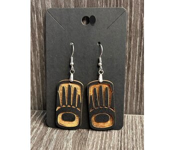Wooden Hand Earrings by Raven Wolden