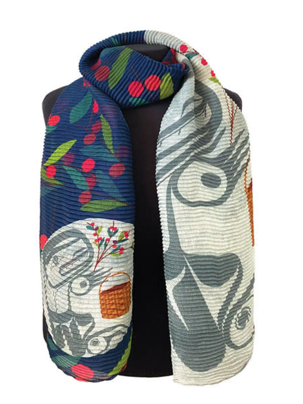 Eco Scarf - Berry Picker in The Moon by Alln Weir