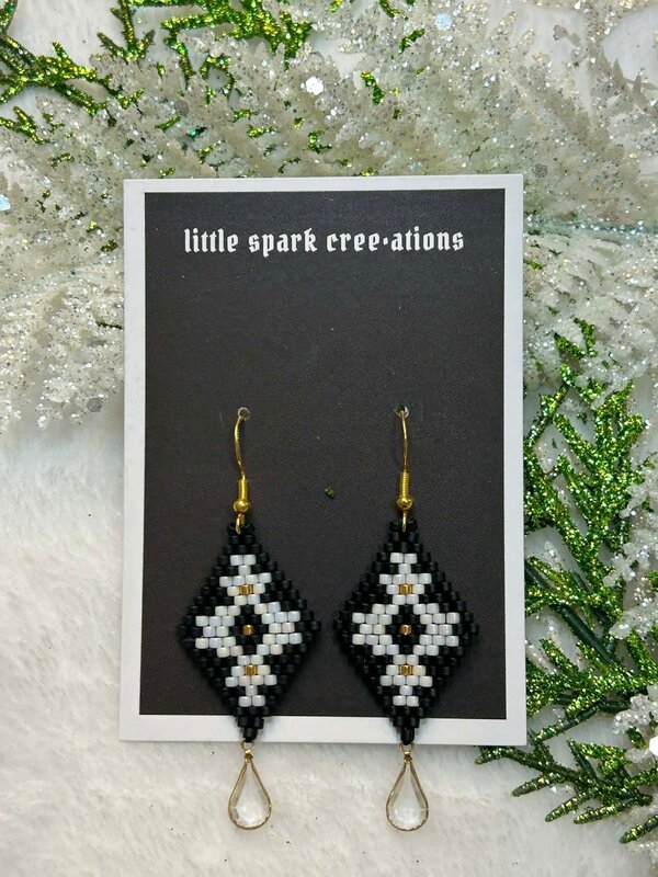 Medium Beaded Earrings by Little Spark Cree-ations